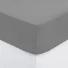 Image de Drap-housse Percale Gris 160x200cm - Atmosphera
