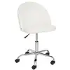 Image de Chaise de bureau tissu blanc à bouclettes et pieds en métal - atmosphera
