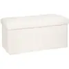 Image de Pouf Pliant Double Ezzio Fourrure Blanche - Atmosphera