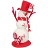 Image de Polyfoam Bonhomme De Neige Bonbon. Rouge Et Blanc 38cm - Feeric Lights & Christmas