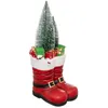 Image de Statue Déco en Résine Bottes de Père Noël 55cm Rouge