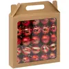Image de Boules De Noël Colorama De Noël Lot De 25 En Plastique Recyclé D6cm Rouge Blanc - Atmosphera