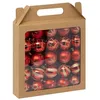 Image de Boules de Noël Colorama de Noël lot de 25 en plastique recyclé D6cm rouge blanc - Atmosphera Créateur dintérieur