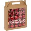 Image de Boules De Noël Colorama De Noël Lot De 25 En Plastique D6cm Rouge Blanc - Atmosphera