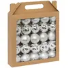 Image de Boules De Noël Colorama De Noël Lot De 25 En Plastique D6cm Argent Blanc - Atmosphera