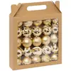Image de Boules De Noël Colorama De Noël Lot De 25 En Plastique D6cm Or Blanc - Atmosphera