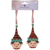 Image de Lot De 2 Têtes De Lutin De Noël En Bois 8 Cm - Feeric Lights & Christmas