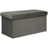 Image de Pouf Pliant Double Lilou En Velours 76x38cm Gris - Atmosphera