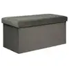 Image de Pouf pliant double lilou en velours 76x38cm gris LILOU