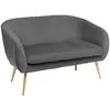 Image de Banquette 2 Places Solaro En Velours 124x74cm Gris - Atmosphera