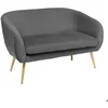 Image de Banquette 2 places Solaro en velours 124x74cm gris - Atmosphera Créateur dintérieur