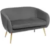 Image de Banquette 2 places solaro en velours 124x74cm gris SOLARO