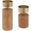 Image de Lot De 2 Chandeliers/bougeoirs H22cm Marron - Atmosphera