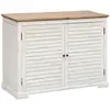 Image de Buffet 2 Portes Olbia En Métal Acacia 110x45cm Blanc - Atmosphera