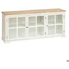 Image de Buffet 3 portes en verre Olbia 180x80cm blanc - Atmosphera Créateur dintérieur