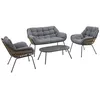 Image de Salon de jardin 4 places acier traité époxy PAOPAO gris et graphite - Hespéride