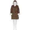 Image de Plaid Hoodie 85x118cm Beige Imprimé Léopard - Atmosphera