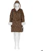 Image de Plaid Hoodie 85x118cm beige imprimé léopard - Atmosphera Créateur dintérieur