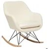 Image de Rocking-chair Olmeto en bouclette H83cm blanc - Atmosphera Créateur dintérieur