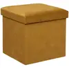 Image de Pouf Pliant Lilou En Velours 38x38cm Jaune Ocre - Atmosphera