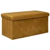 Image de Pouf pliant double Lilou en velours 76x38cm jaune ocre - Atmosphera Créateur dintérieur