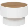 Image de Table Basse Enola En Placage Frêne D55cm Blanc - Atmosphera
