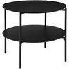 Image de Table Basse Ronde Kemi En Placage Noyer Métal D63.2cm Noir - Atmosphera