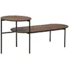 Image de Table Basse 2 Niveaux Kemi En Placage Noyer Métal 118x43cm - Atmosphera