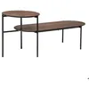 Image de Table basse 2 niveaux Kemi en placage noyer & métal 118x43cm - Atmosphera Créateur dintérieur