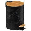 Image de Poubelle Soft close métal 3L Lea noir effet marbre - 5 five simply smart