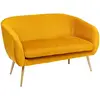 Image de Banquette 2 Places Solaro En Velours 124x74cm Jaune Ocre - Atmosphera