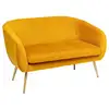 Image de Banquette 2 places solaro en velours 124x74cm jaune ocre SOLARO