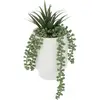 Image de Plante Artificielle En Pot En Ciment H25cm Blanc - Atmosphera