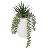 Image de Plante artificielle en pot en ciment H25cm blanc - Atmosphera Créateur dintérieur