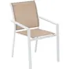 Image de Fauteuil De Jardin Empilable "essentia" Lin & Blanc En Aluminium Traité En Epoxy - Hespéride
