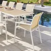 Image de Fauteuil de jardin empilable Essentia lin & blanc en aluminium traité en epoxy - Hespéride