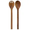 Image de Couverts à Salade Acacia 30cm Marron