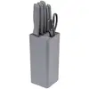 Image de Bloc De 5 Couteaux Et Ciseau Néo Gris - 5five