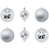 Image de Boule De Noël Plastique 100mm X6 Argent Et Blanc - Atmosphera Créateur D'intérieur