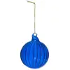 Image de Boule De Noël En Verre 80mm Strie Bleu - Atmosphera Créateur D'intérieur