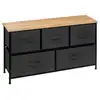 Image de Commode basse 5 tiroirs tissa gris foncé 5five