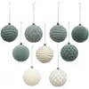 Image de Boule De Noël Pailletté Vert X9 80mm - Atmosphera