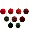 Image de Boule De Noël Pailletté Rouge X9 80mm - Atmosphera