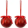 Image de Boule De Noël Papier Unie X2 Rouge 60mm - Atmosphera