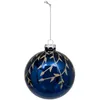 Image de Boule de Noël - ATMOSPHERA CRÉATEUR DINTÉRIEUR - Branche pailletée - 10 cm - Verre - Bleu