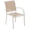 Image de Fauteuil de jardin empilable piazza lin & argile en aluminium traité en epoxy PIAZZA