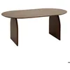 Image de Table à manger ovale 6 places ISANA - Bois dacacia - 2 pieds larges contemporains - Atmosphera