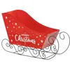 Image de Traineau de Noël en Métal Cher Père Noël 65cm Rouge