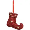 Image de Décoration De Sapin Botte Rouge Pailletée 16cm - Atmosphera Créateur D'intérieur