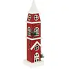 Image de Décoration Clocher Rouge H49cm 8 Led Blanc Chaud À Piles - Feeric Lights & Christmas